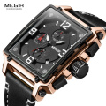 MEGIR 2061 Top Brand Luxury Chronograph Quartz Watches Clock Men Leather Sport Army Military Wrist Watches 2019 Hot Selling